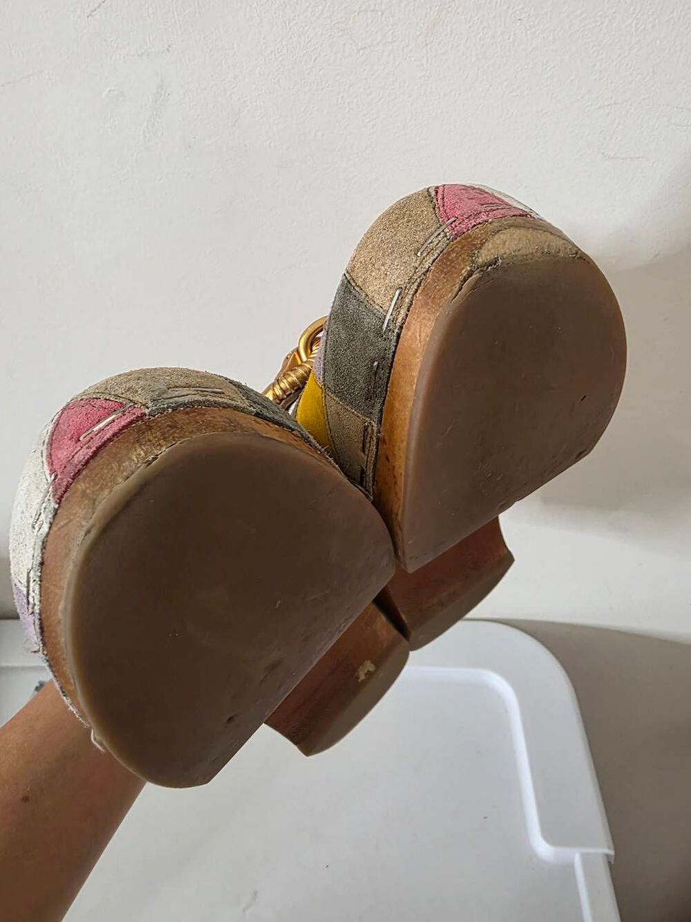 Tory Burch Suede Colorblock Pattern Mules 8.5 $300 - Picture 7 of 12